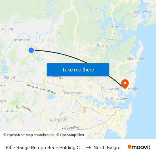 Rifle Range Rd opp Bede Polding College to North Balgowlah map