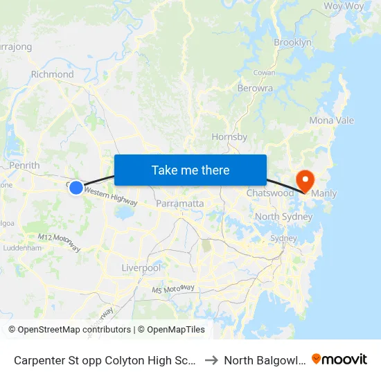 Carpenter St opp Colyton High School to North Balgowlah map