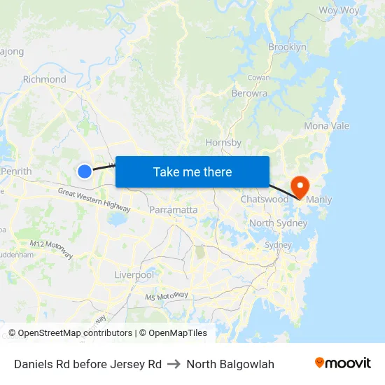 Daniels Rd before Jersey Rd to North Balgowlah map