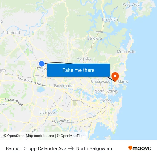 Barnier Dr opp Calandra Ave to North Balgowlah map
