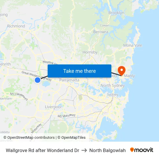 Wallgrove Rd after Wonderland Dr to North Balgowlah map