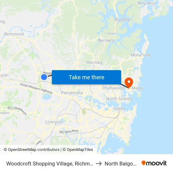 Woodcroft Shopping Village, Richmond Rd to North Balgowlah map