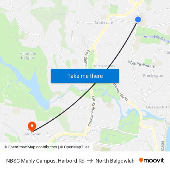 NBSC Manly Campus, Harbord Rd to North Balgowlah map