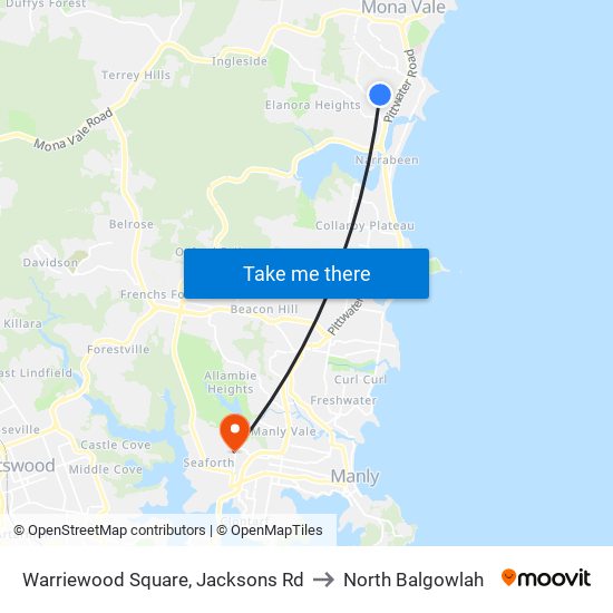 Warriewood Square, Jacksons Rd to North Balgowlah map