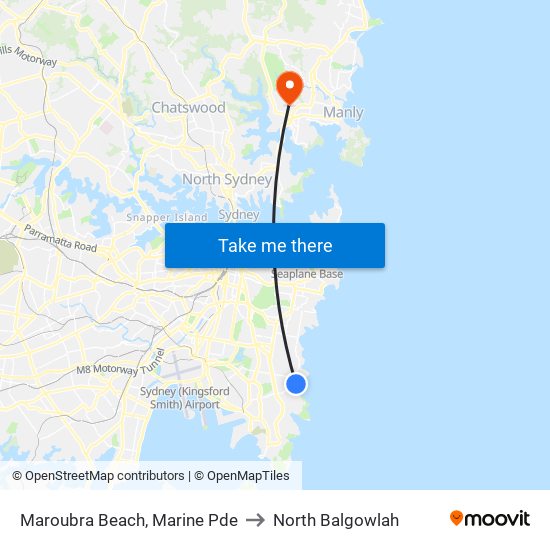 Maroubra Beach, Marine Pde to North Balgowlah map