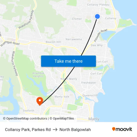 Collaroy Park, Parkes Rd to North Balgowlah map