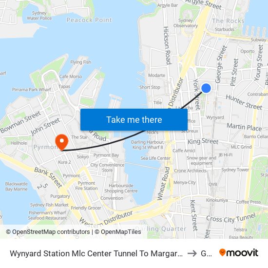 Wynyard Station Mlc Center Tunnel To Margaret George And Jamison Street to Gallon map