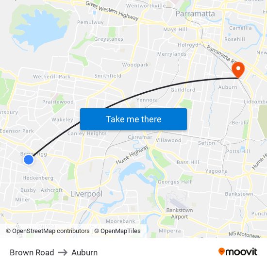 Brown Road to Auburn map