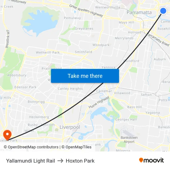Yallamundi Light Rail to Hoxton Park map