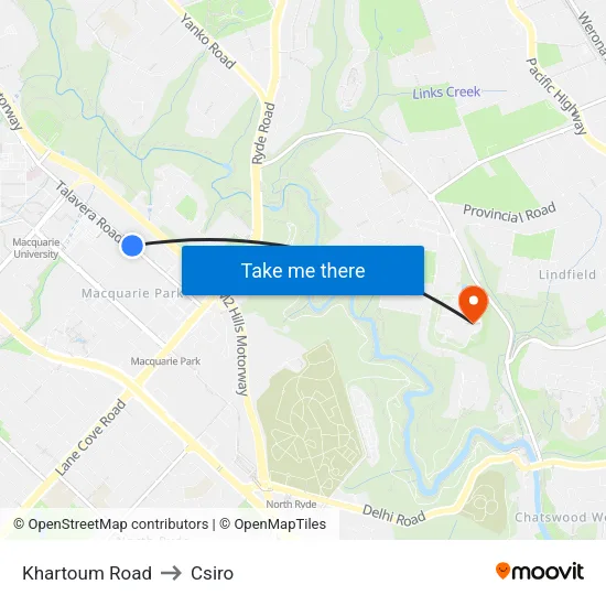 Khartoum Road to Csiro map