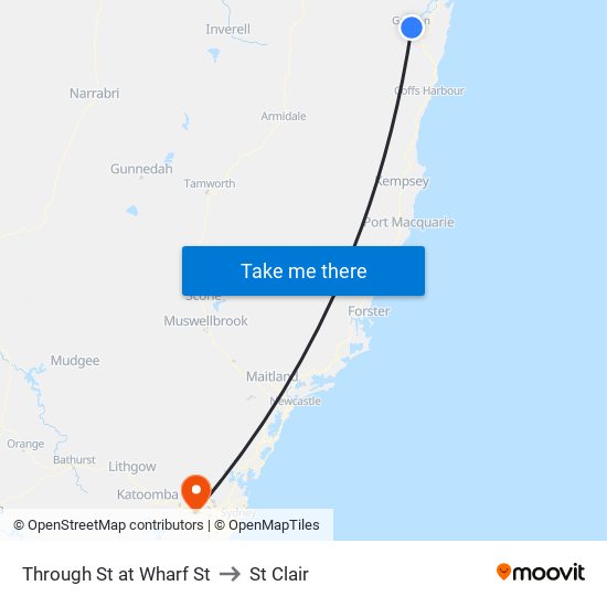 Through St at Wharf St to St Clair map