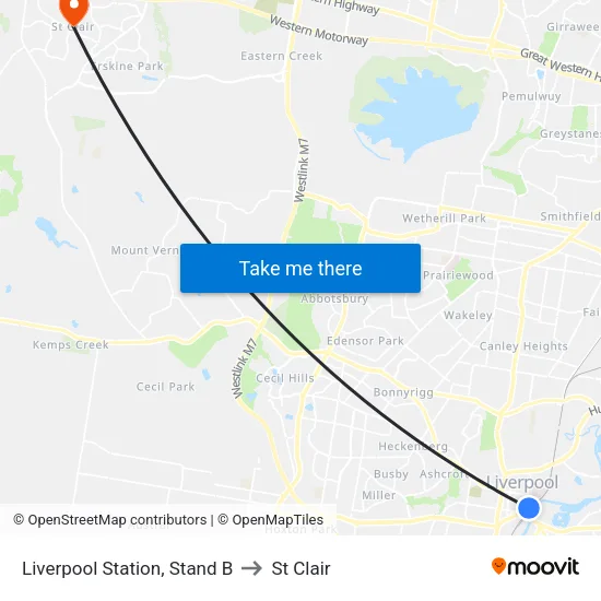 Liverpool Station, Stand B to St Clair map