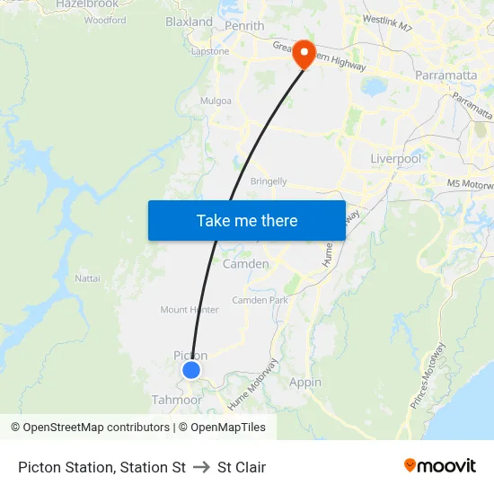 Picton Station, Station St to St Clair map