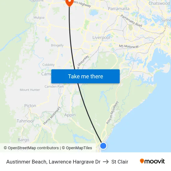 Austinmer Beach, Lawrence Hargrave Dr to St Clair map