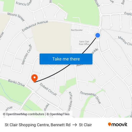 St Clair Shopping Centre, Bennett Rd to St Clair map