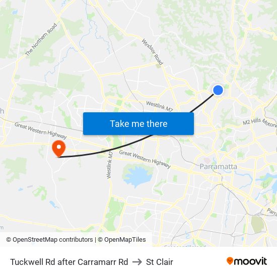 Tuckwell Rd after Carramarr Rd to St Clair map
