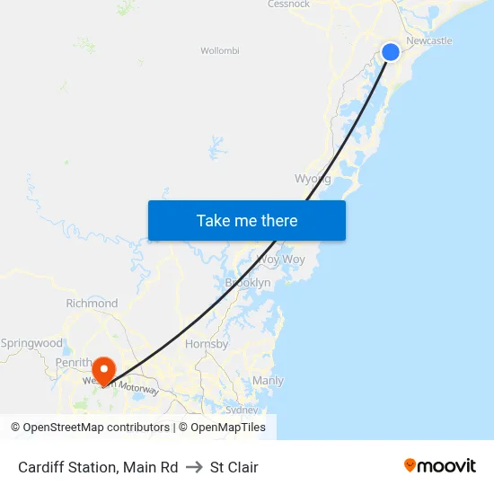 Cardiff Station, Main Rd to St Clair map