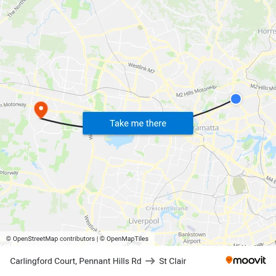 Carlingford Court, Pennant Hills Rd to St Clair map