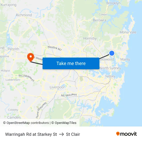 Warringah Rd at Starkey St to St Clair map