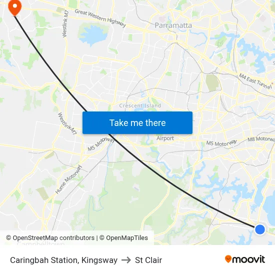 Caringbah Station, Kingsway to St Clair map