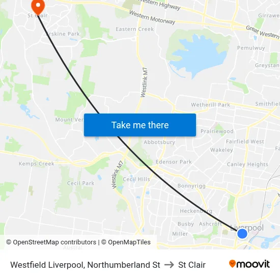 Westfield Liverpool, Northumberland St to St Clair map