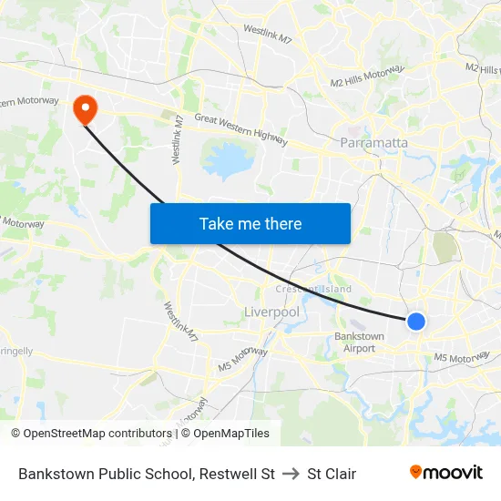 Bankstown Public School, Restwell St to St Clair map