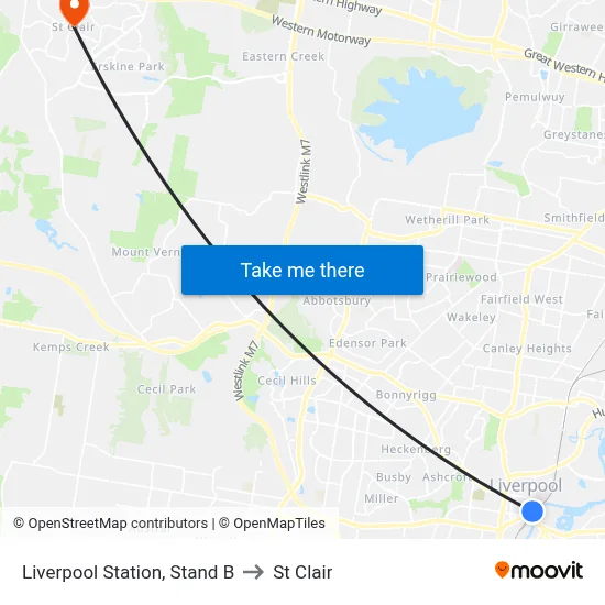 Liverpool Station, Stand B to St Clair map