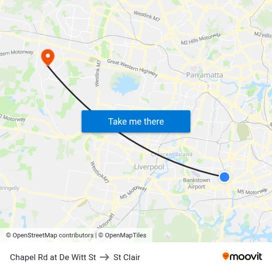 Chapel Rd at De Witt St to St Clair map