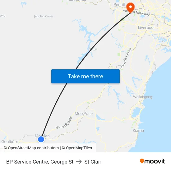 BP Service Centre, George St to St Clair map