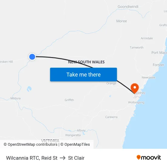 Wilcannia RTC, Reid St to St Clair map