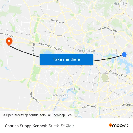 Charles St opp Kenneth St to St Clair map
