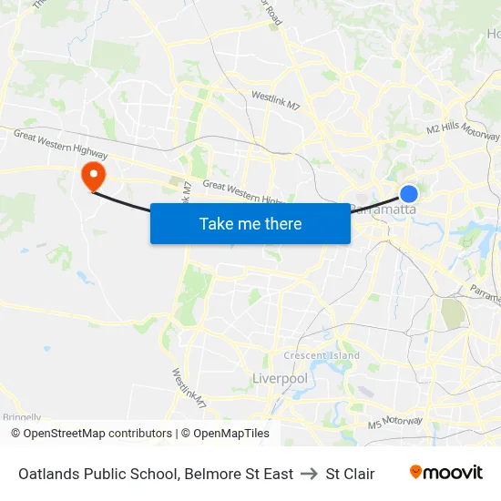 Oatlands Public School, Belmore St East to St Clair map