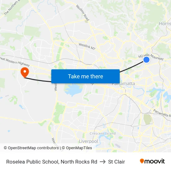 Roselea Public School, North Rocks Rd to St Clair map