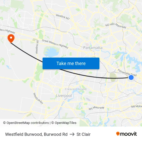 Westfield Burwood, Burwood Rd to St Clair map