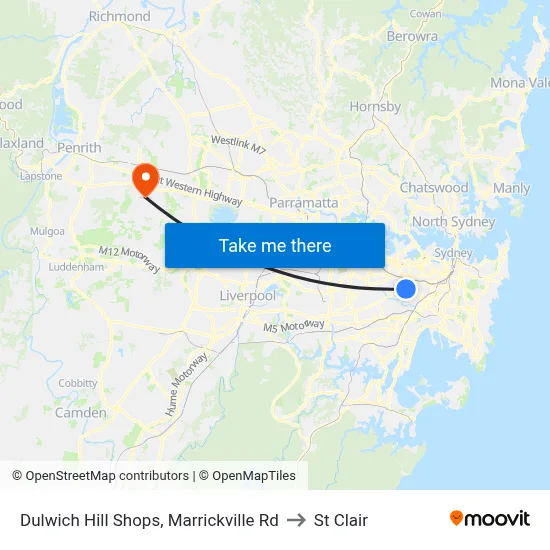 Dulwich Hill Shops, Marrickville Rd to St Clair map