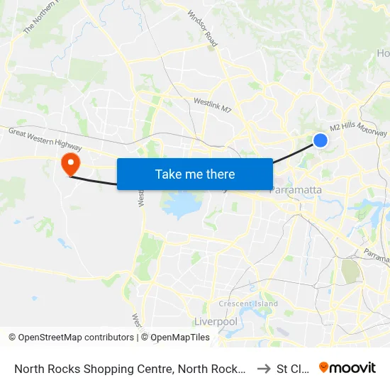 North Rocks Shopping Centre, North Rocks Rd to St Clair map