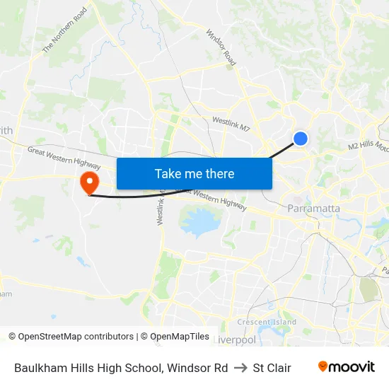Baulkham Hills High School, Windsor Rd to St Clair map
