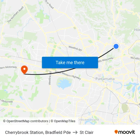 Cherrybrook Station, Bradfield Pde to St Clair map