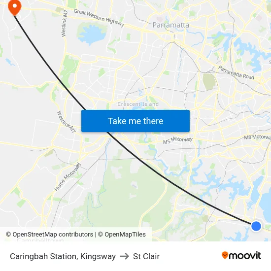 Caringbah Station, Kingsway to St Clair map