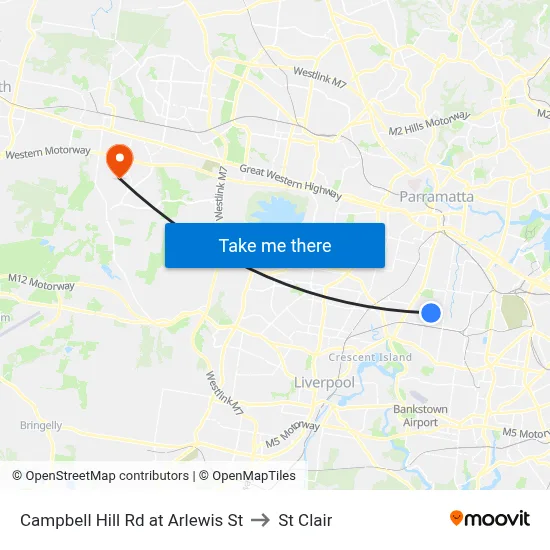 Campbell Hill Rd at Arlewis St to St Clair map