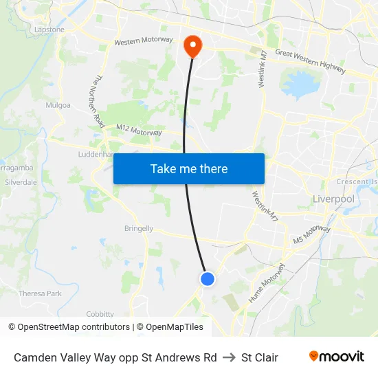 Camden Valley Way opp St Andrews Rd to St Clair map