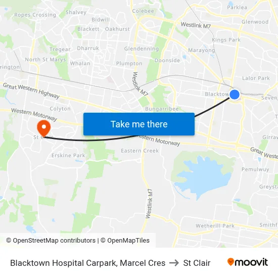 Blacktown Hospital Carpark, Marcel Cres to St Clair map