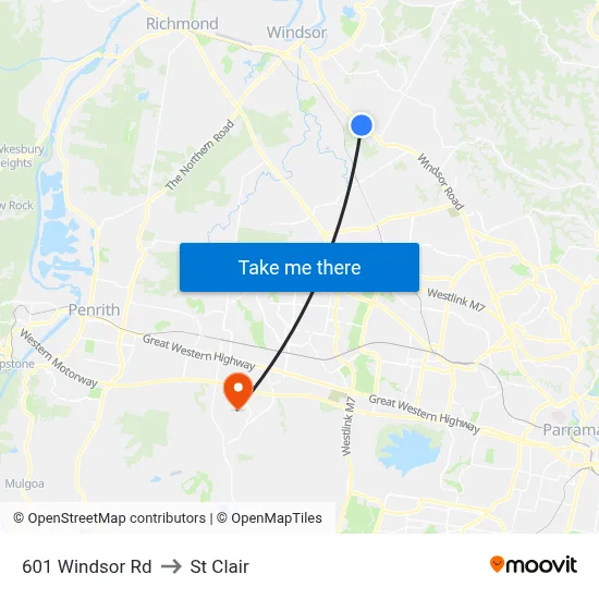 601 Windsor Rd to St Clair map
