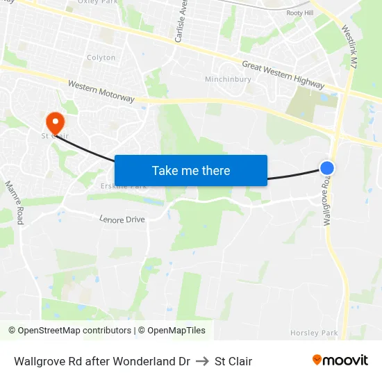 Wallgrove Rd after Wonderland Dr to St Clair map