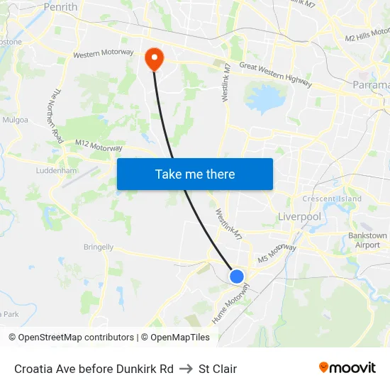 Croatia Ave before Dunkirk Rd to St Clair map
