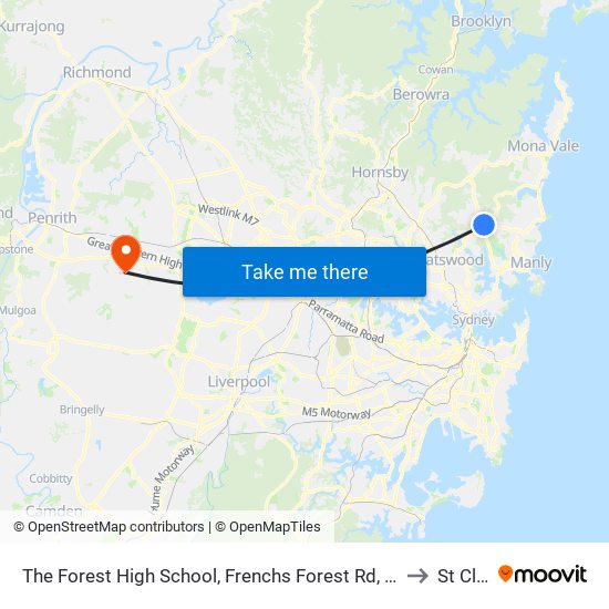 The Forest High School, Frenchs Forest Rd, Stand D to St Clair map