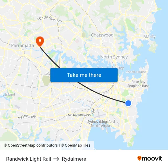 Randwick Light Rail to Rydalmere map