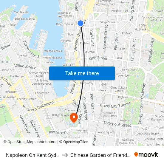 Napoleon On Kent Sydney to Chinese Garden of Friendship map