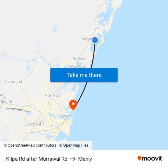 Kilpa Rd after Murrawal Rd to Manly map