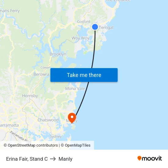 Erina Fair, Stand C to Manly map